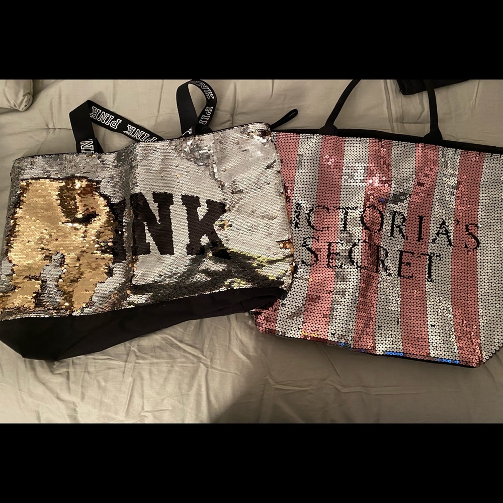 2 Sequin Victoria’s Secret totes
